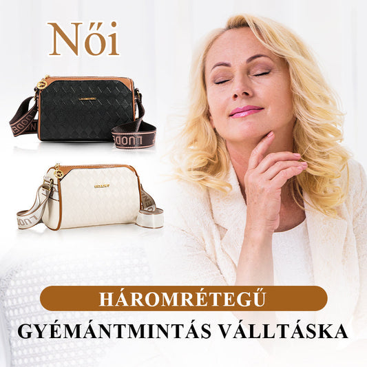 🔥Nyári kiárusítás: 50%-os kedvezmény👜Prémium háromrétegű gyémánt mintás divatos crossbody táska✨