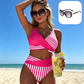 👙 S-3XL Színblokkos Bikini: Stílusos és Alakformáló Két Részes Fürdőruha 🌊