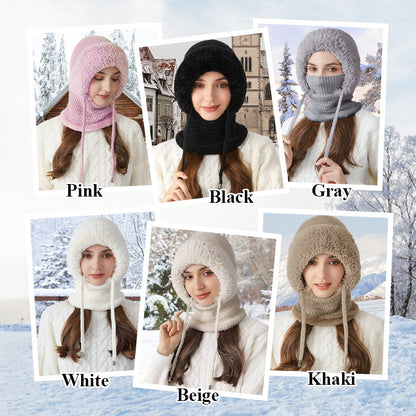 ❄️Női téli egyrészes sapka-sál-maszk 4 az 1