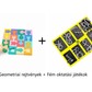 Fából készült geometriai alakhoz illő puzzle kisgyermekek számára