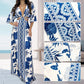 Sexy Bat Half-sleeve Cutout Maxi Dress