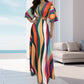 Sexy Bat Half-sleeve Cutout Maxi Dress