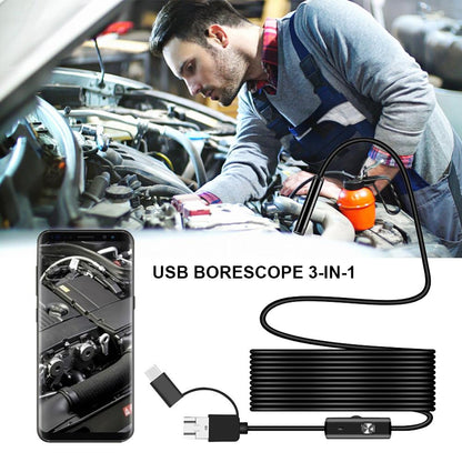 🔍 3 az 1-ben USB endoszkóp kamera – 💡 Tökéletes motorok, csövek, kábelek és nehezen elérhető helyek vizsgálatához📱 🔧