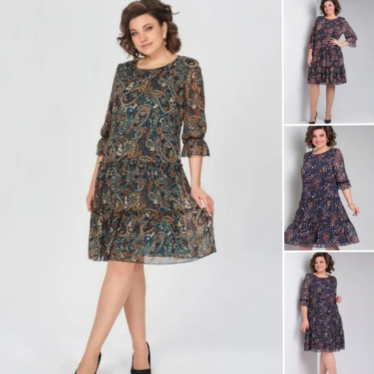 【S-4XL】✨Sifon ruha hétnegyedes ujjakkal