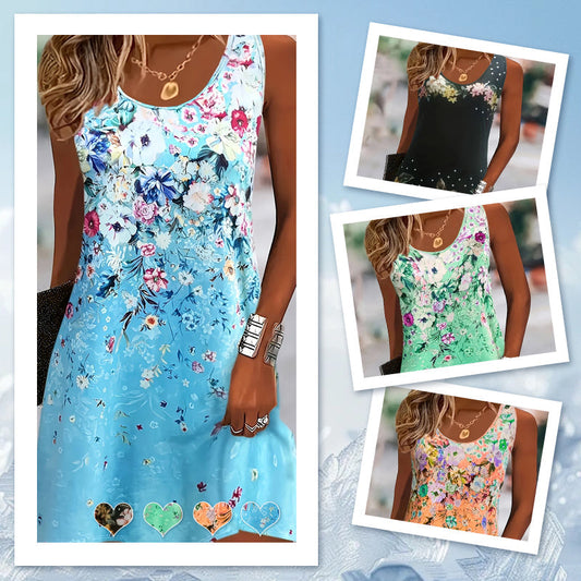 🌞nyári must-have👗női ujjatlan, virágos nyári ruhák