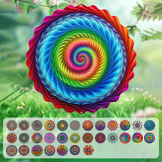 🌺3D színes forgó szélcsengő – kerti függődísz🏠