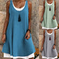 【S-3XL】✨Női hétköznapi laza ujjatlan hamis kétrészes tank ruha
