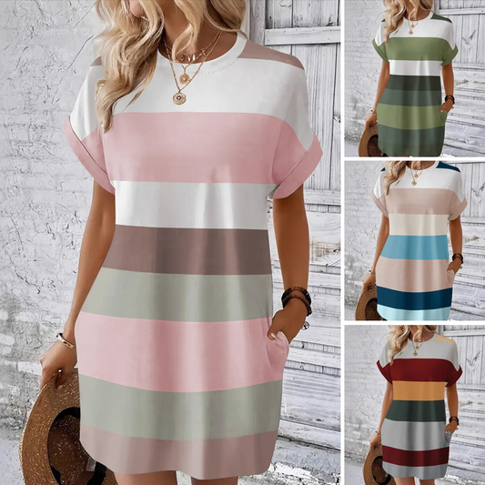 【S-4XL】✨Női alkalmi kerek nyakú ruha