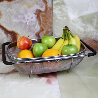 🍳 Mosogató feletti rozsdamentes szűrő – 14–21 hüvelykig nyújtható