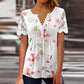 【S-2XL】👚Női csipke ujjú nyomtatott felső