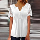 【S-2XL】👚Női csipke ujjú nyomtatott felső