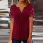 【S-2XL】👚Női csipke ujjú nyomtatott felső
