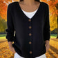 Női egyszínű kötött gombos kardigán, laza szabású, alkalmi stílusú