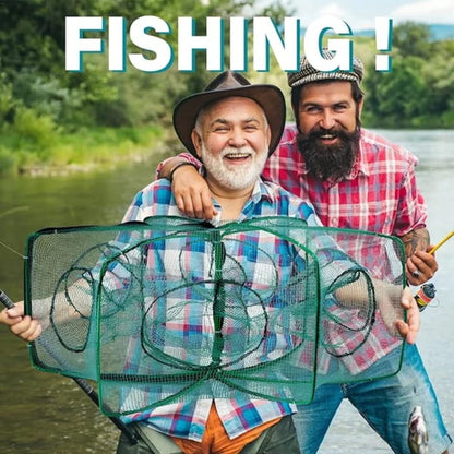 🔥 Automatikusan Összecsukható Erősített Horgász Csapda Háló 🐟