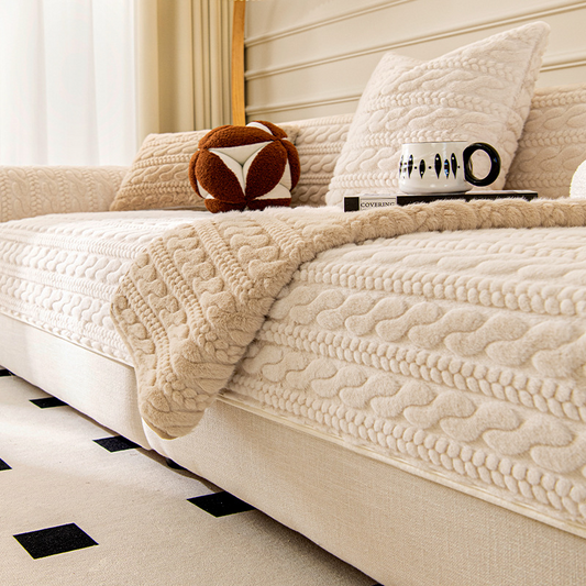 Plüss texturált csúszásmentes kanapéhuzat
