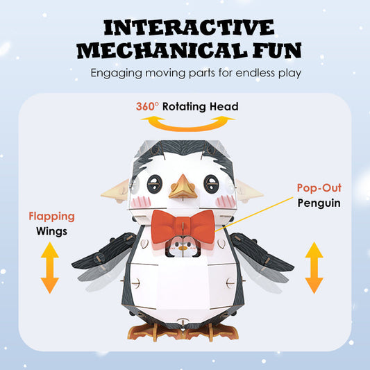 🐧3D pingvin papír kirakós modellkészlet