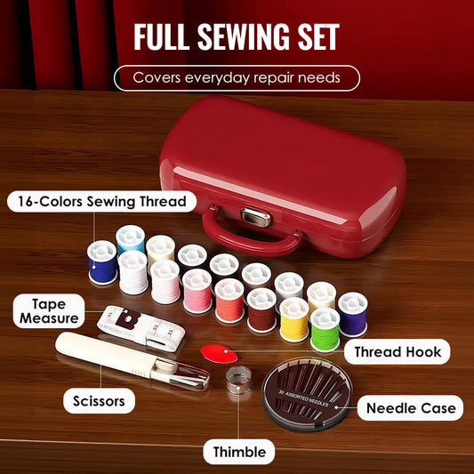 🧵21 darabos hordozható varrókészlet ✨ Tökéletes DIY varróprojektekhez