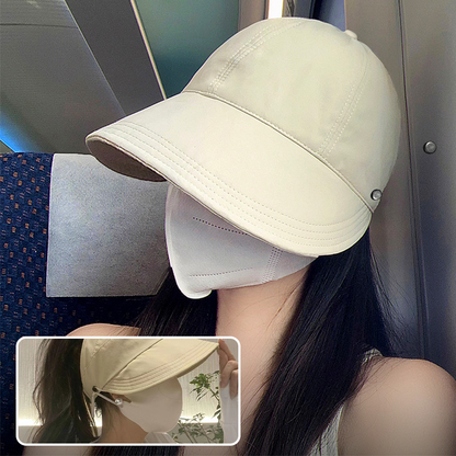 🌞 Tartsa hűvösen és védve – Széles karimájú félkupak napkalap maszkakasztóval 🧢