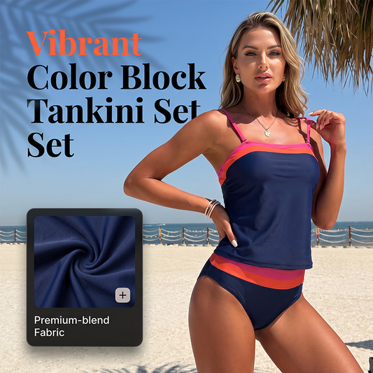 👙✨ Női kétrészes tankini színátmenetes konzervatív fürdőruha szett 🏖️