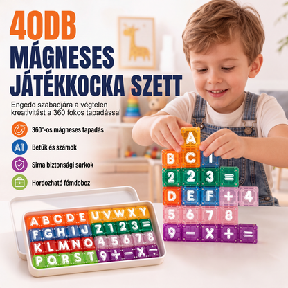 🧩🧠 Mágneses betű- és számkockák gyermekeknek 🛡️
