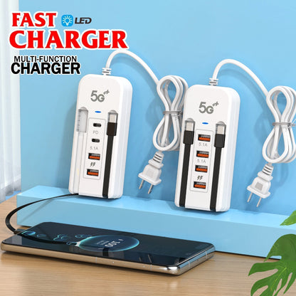 🔥🎁  ⚡ USB töltőállomás több porttal – Töltsön több eszközt kényelmesen az asztalán 🔌✨